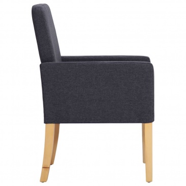 Krzesła do salonu 6 szt. ciemnoszare tapicerowane tkaniną