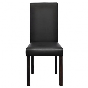 Krzesła do jadalni 6 szt. czarne sztuczna skóra