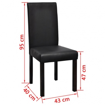 Krzesła do jadalni 6 szt. czarne sztuczna skóra