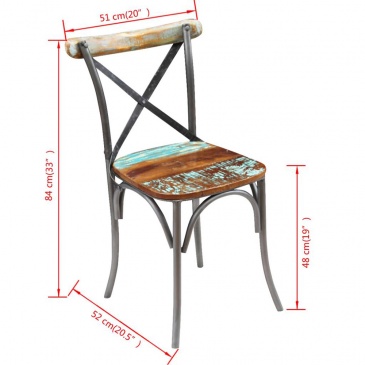 Krzesła do kuchni 6 szt. drewno z odzysku