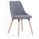 Krzesła do jadalni 6 szt. jasnoszare tapicerowane tkaniną