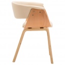 Krzesła do jadalni 6 szt. kremowe gięte drewno i ekoskóra
