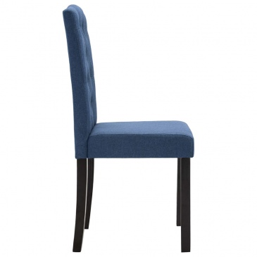 Krzesła do jadalni 6 szt. niebieskie tapicerowane tkaniną