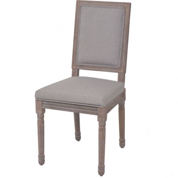 Krzesła do jadalni tapicerowane lnem, 2 szt., jasnoszare