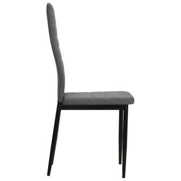 Krzesła do jadalni tapicerowane tkaniną 6 szt. jasnoszare