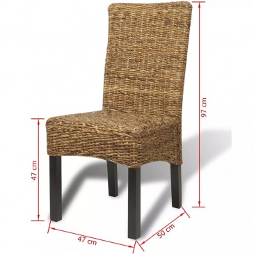 Krzesła ogrodowe z abaki, brązowe 2 szt.