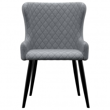 Krzesła do salonu 2 szt. jasnoszare tapicerowane tkaniną