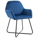 Krzesła do salonu 4 szt. niebieskie aksamitne