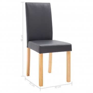 Krzesła do jadalni 4 szt. szare sztuczna skóra