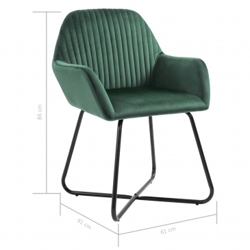 Krzesła do salonu 4 szt. zielone aksamitne