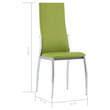 Krzesła jadalniane, 4 szt., zielone, sztuczna skóra