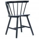 Krzesła jadalniane, 6 szt., czarne, lite drewno kauczukowca