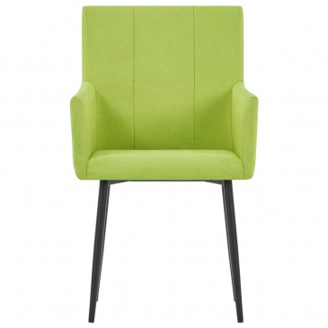 Krzesła do salonu z podłokietnikami 2 szt. zielone tkanina