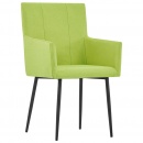Krzesła do salonu z podłokietnikami 6 szt. zielone tkanina