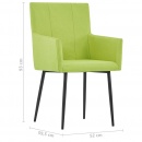 Krzesła do salonu z podłokietnikami 6 szt. zielone tkanina