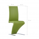 Krzesła konferencyjne o zygzakowatej formie 4 szt. zielone sztuczna skóra