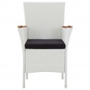 Krzesła ogrodowe, 2 szt., białe, polirattan