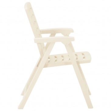Krzesła ogrodowe, 2 szt., plastikowe, białe