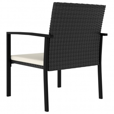 Krzesła ogrodowe, 2 szt., rattan PE, czarne
