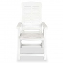 Krzesła ogrodowe rozkładane, 4 szt., plastikowe, białe