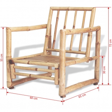Krzesła ogrodowe z poduszkami, 2 szt., bambusowe