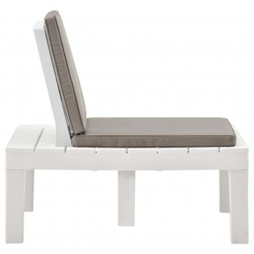 Krzesła ogrodowe z poduszkami, 4 szt., plastik, białe