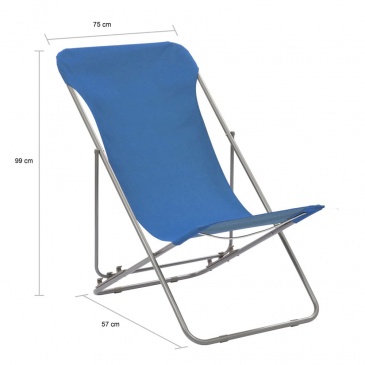 Krzesła plażowe, 2 szt., stal i tkanina Oxford, niebieskie