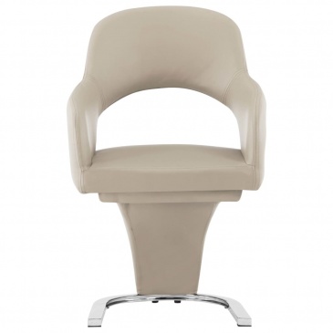 Krzesła stołowe, 2 szt., cappuccino, sztuczna skóra