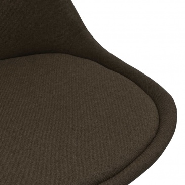 Krzesła stołowe, 2 szt., ciemnobrązowe, obite tkaniną