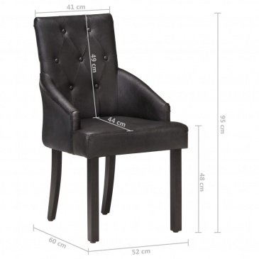 Krzesła stołowe, 2 szt., czarne, naturalna kozia skóra