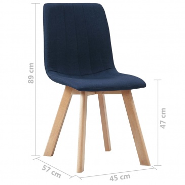 Krzesła do kuchni 2 szt. niebieskie tapicerowane tkaniną