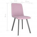 Krzesła stołowe, 2 szt., różowe, aksamit