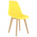 Krzesła stołowe, 4 szt., żółte, plastik