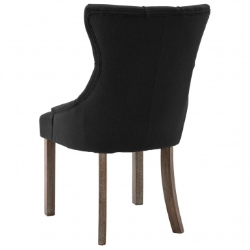 Krzesła stołowe, 6 szt., czarne, obite tkaniną