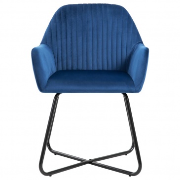 Krzesła do salonu 6 szt. niebieskie aksamitne