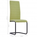 Krzesła konferencyjne wspornikowe 2 szt. zielone tkanina
