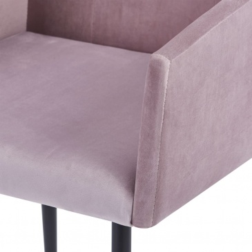 Krzesła stołowe z podłokietnikami, 2 szt., różowe, aksamit