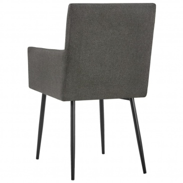 Krzesła do salonu z podłokietnikami 4 szt. taupe tkanina