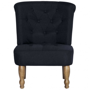 Krzesła w stylu francuskim 2 szt. czarne materiałowe