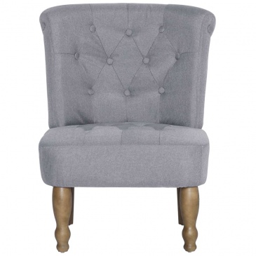Krzesła w stylu francuskim 2 szt. jasnoszare materiałowe