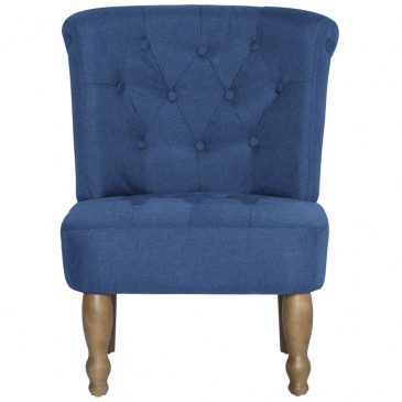 Krzesła w stylu francuskim 2 szt. niebieskie materiałowe