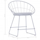 Krzesła do kuchni z siedziskami ze sztucznej skóry 2 szt. białe stal