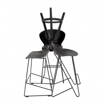 Krzesło barowe ali czarny - polipropylen, metal