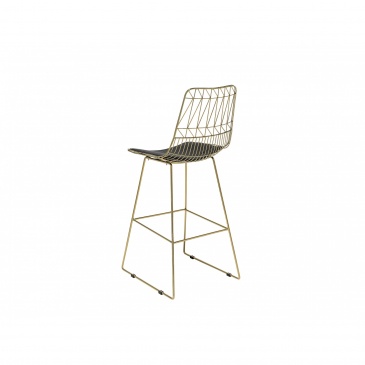 Krzesło barowe metalowe złote PRESTON