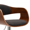 Krzesło barowe, szare, gięte drewno i tkanina