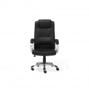 Krzesło biurowe czarne skóra ekologiczna funkcja masażu Ontano II