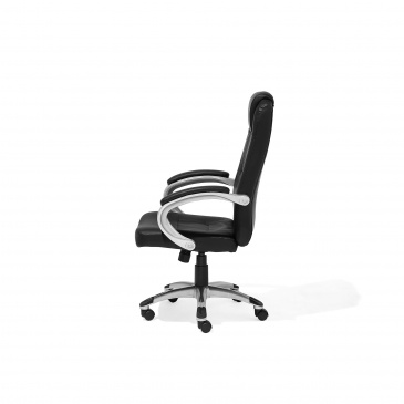 Krzesło biurowe czarne skóra ekologiczna funkcja masażu Ontano II