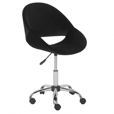 Krzesło biurowe welur czarne SELMA