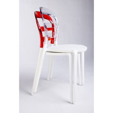 Krzesło King Home Carmen przezroczysto-białe