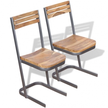 Krzesła ogrodowe 2 szt. drewno tekowe